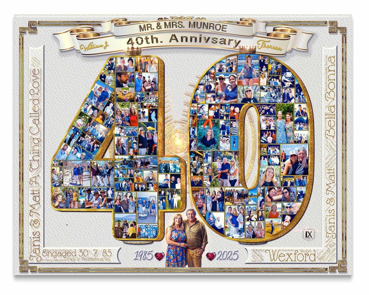 Ruby Anniversary Collage | Digital Artist | Professional Printing | Makers of Aesthetic Collages | Celebrate the People You Love ! - LuxPhotoCollages.com