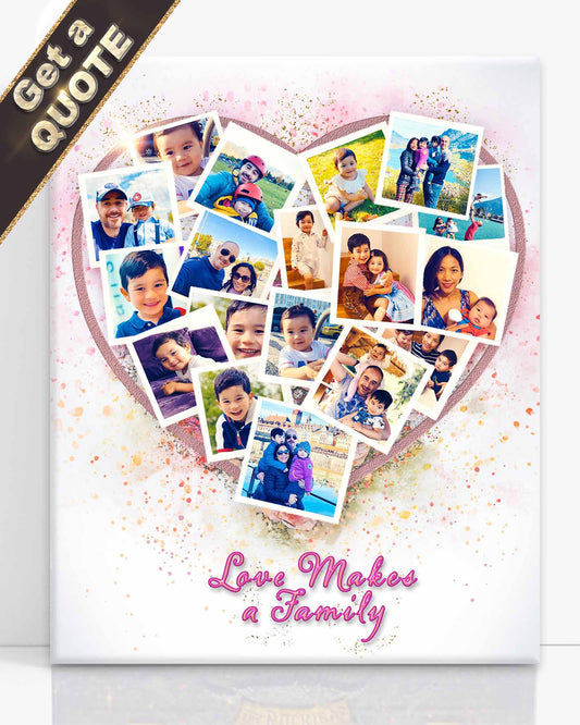 Herz-Fotocollage | Von 17-20 Bildern | Kostenlose Beratung mit einem engagierten Künstler | Professionelles Drucken | Maßgeschneiderte Kunstwerk-Collagen | Design-Referenz: HPC017