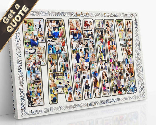 Family Picture Collage | A Family Landscape | Free Consultation with Dedicated Artist | Professional Printing | Bespoke Artwork Collages | Design Ref: FPC101 - GoldenCollages.com