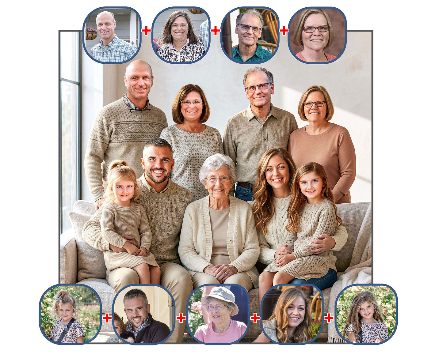 Extended Family Group Collage | Exclusive Custom Design | In-House Printed | “Studio. Quality. Perfect.”