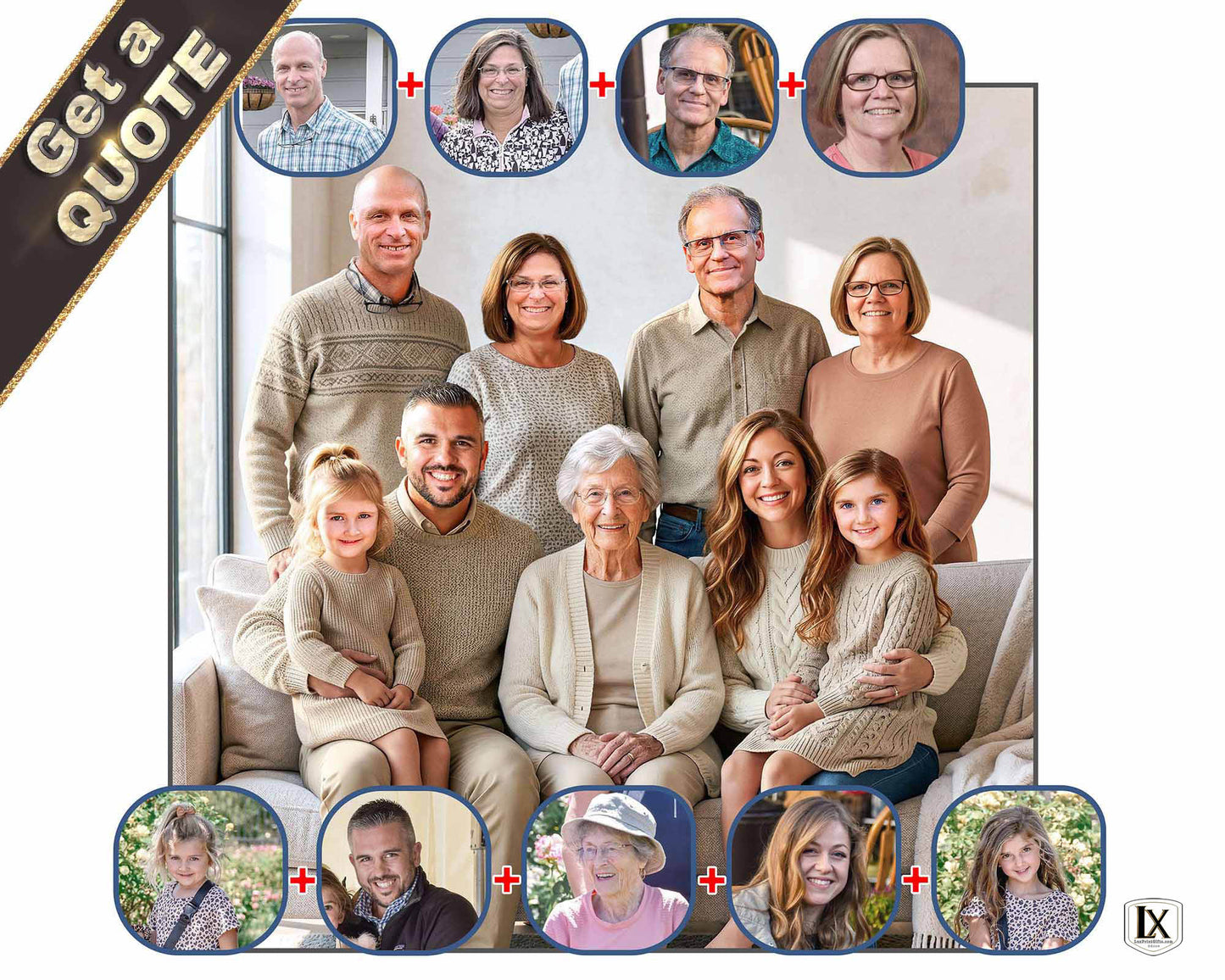 Extended Family Group Collage | Exclusive Custom Design | In-House Printed | “Studio. Quality. Perfect.”