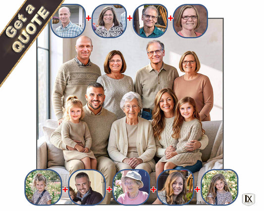 Geburtstags-Fotocollage | Kostenlose Beratung mit einem engagierten Digitalkünstler | Professionelle Druckoptionen | Hersteller maßgeschneiderter Kunstwerk-Collagen | Designreferenz: PPC180