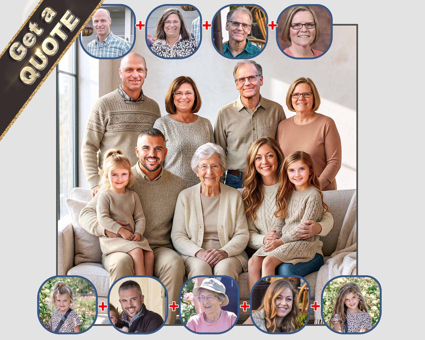 Extended Family Group Collage | Exclusive Custom Design | In-House Printed | “Studio. Quality. Perfect.”