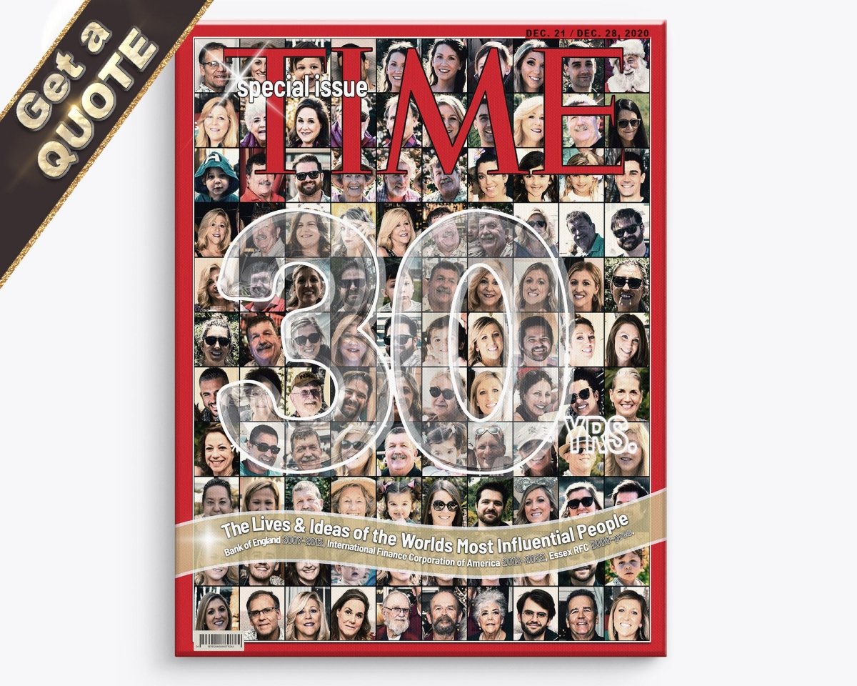 Custom photo collage artwork mimicking the style of a TIME Magazine cover, featuring multiple images arranged within the frame of the magazine title.