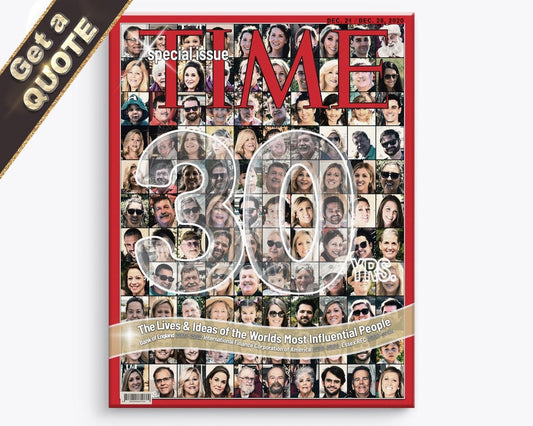 TIME Magazine Photo Collage | Any Age | Makers of Bespoke Collage Art - LuxPrintGifts.com