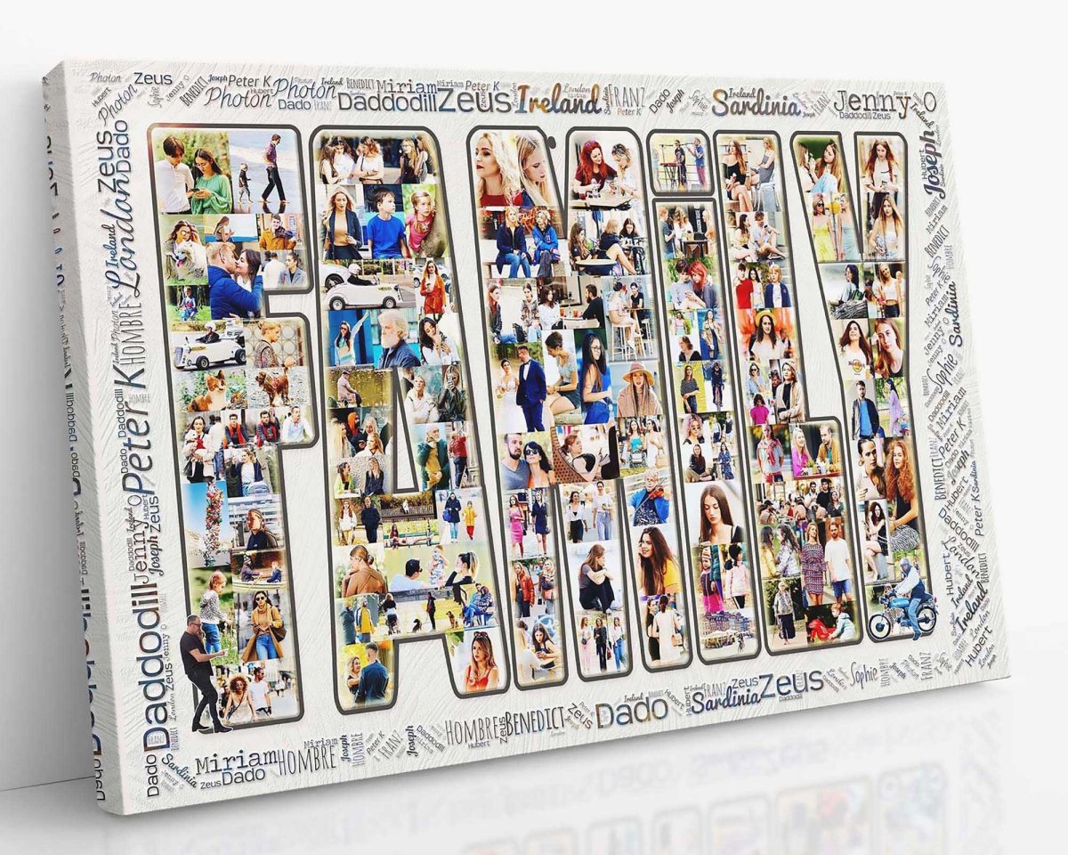 Family Picture Collage | A Family Landscape | Free Consultation with Dedicated Artist | Professional Printing | Bespoke Artwork Collages | Design Ref: FPC101 - GoldenCollages.com